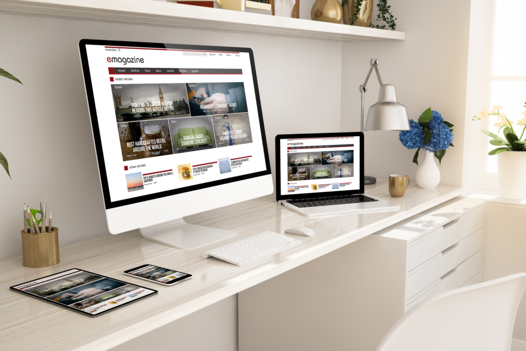 Ordinateur affichant un site vitrine professionnel réalisé à Marrakech par Group Digital Concept, expert en création site web Marrakech